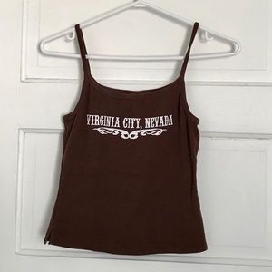 Brown Cropped Tank Top